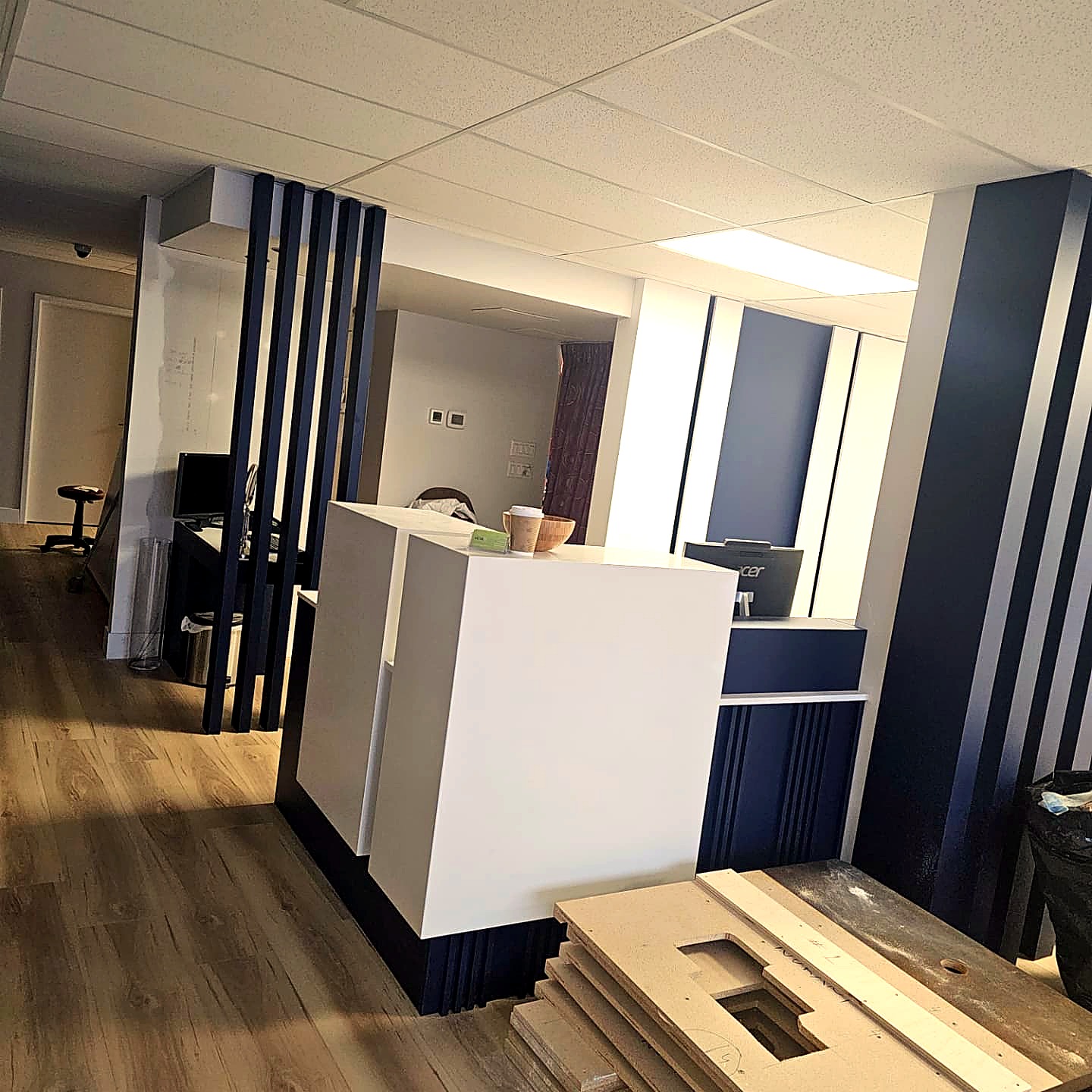 Commercial reception renovation completed by A New Look Construction